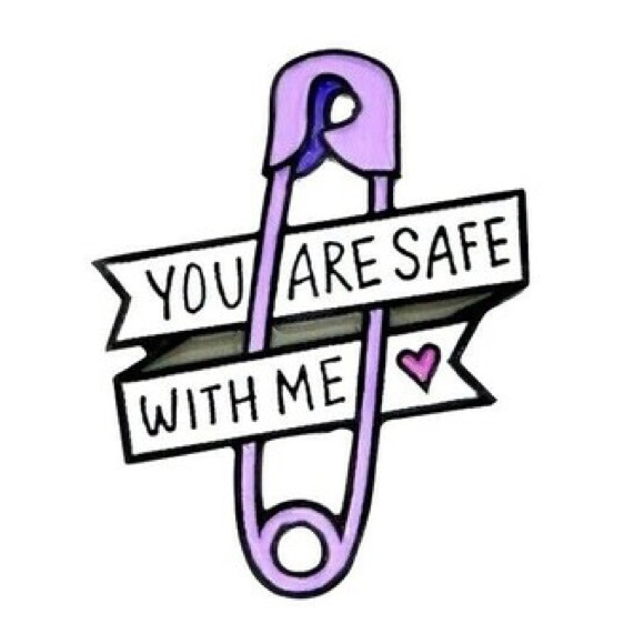 Accessories - Cute You Are Safe With Me Safety Pin Enamel Brooch